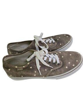 Vans Camden Canvas Taupe Polka Dot Skate Shoes Sneakers Size 7.5